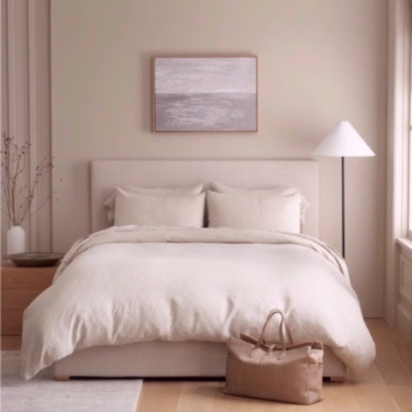 NWOT Quince European Linen Queen Duvet Cover in Natural Chambray - Picture 2 of 6